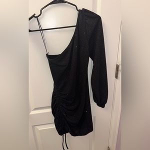 Black off the Shoulder Mini Dress